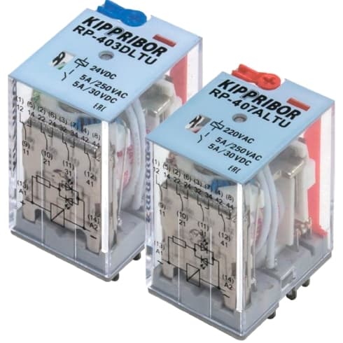 Реле промежуточное, 4 перекидных контакта RP-405. DLTU KIPPRIBOR 5A, DC110V